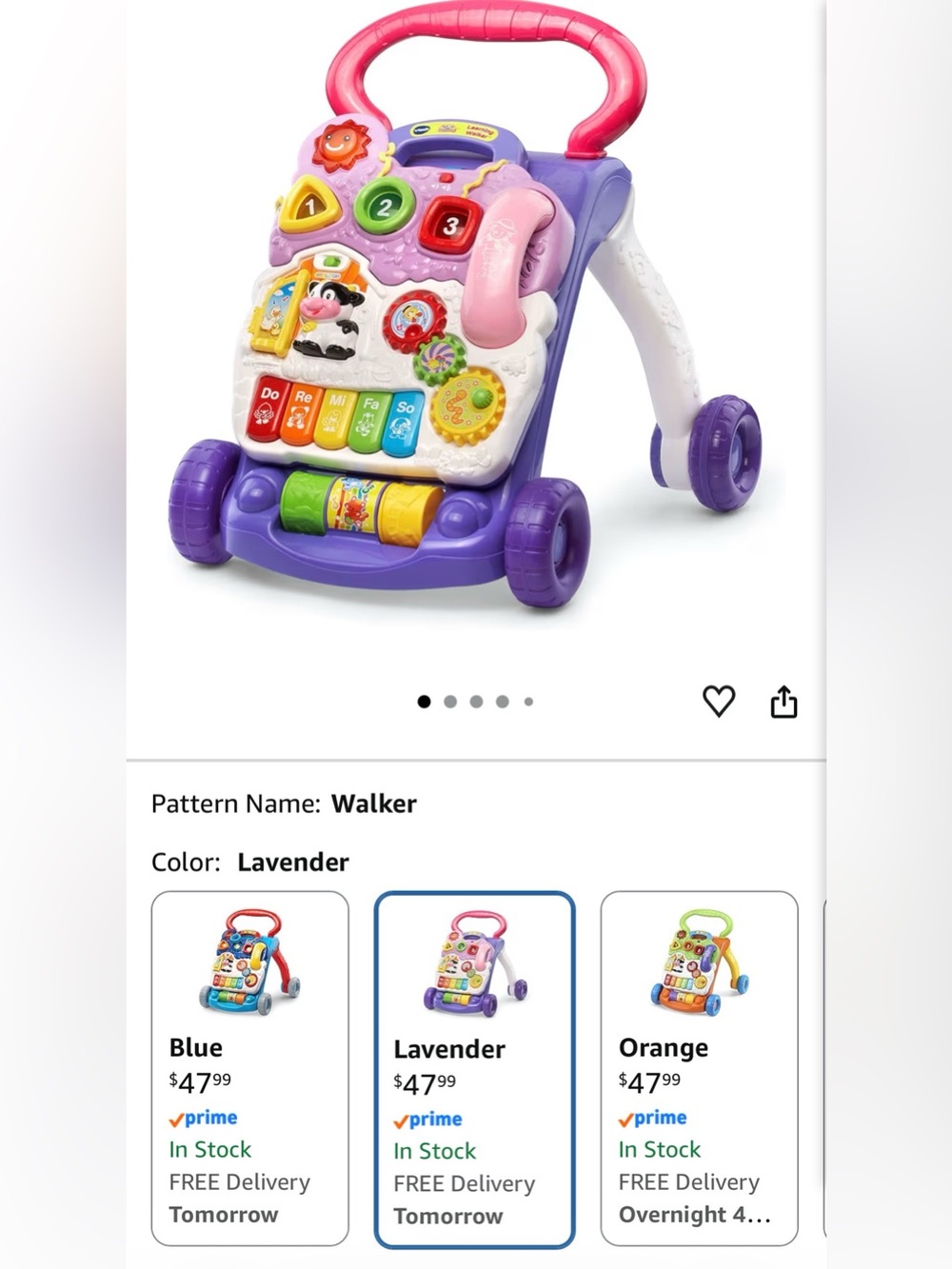 Lavender Interactive Baby V-Tech Walker Activity Center